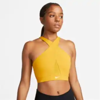 Totalsports Women's nike icon clash dri-fit swoosh wrap yellow bra offer