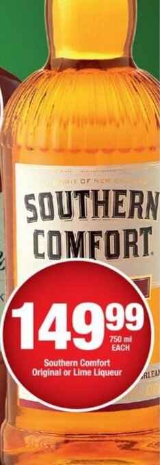 OK Liquor Southern Comfort Original or Lime Liqueur 750ml offer