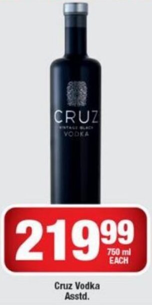 OK Liquor Cruz Vodka Assorted 750ml offer