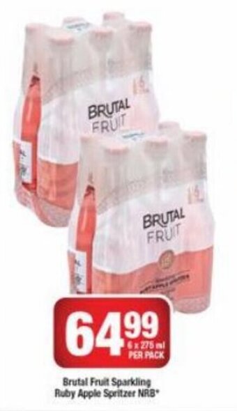 OK Liquor Brutal Fruit Sparkling Ruby Apple Spritzer NRB 6 x 275ml offer