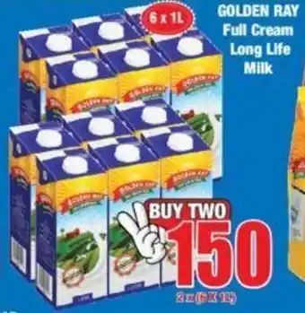 Boxer Golden Ray Full Cream Long Life Milk 2 x 6 x 1L offer