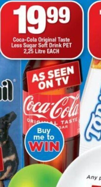 OK Foods Coca-Cola Original Taste Less Sugar Soft Drink PET 2.25 litre offer