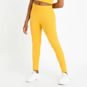 Women's yellow textured leggings