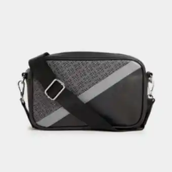 Markham Mkm black mono print box cross body bag offer