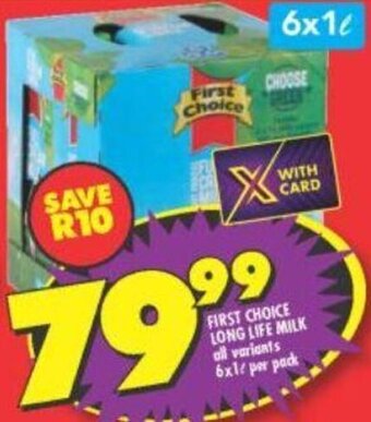 Shoprite First Choice Long Life Milk 6x1lt offer