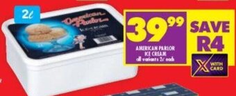 Shoprite American Parlor Ice Cream 2L offer