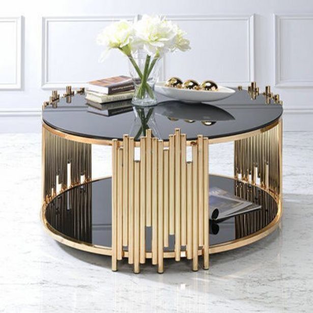 Royal gold round coffee table offer at Discount Decor