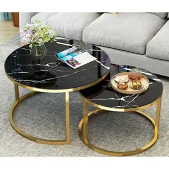 Discount Decor Marble coffee table black offer