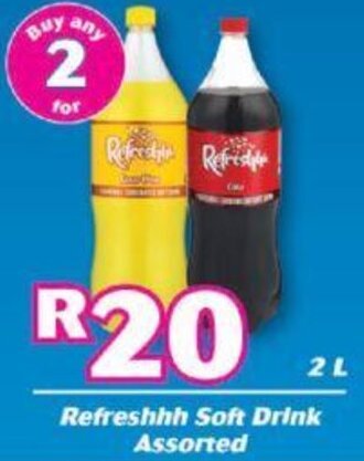 Refreshhh Soft Drink Assorted 2L