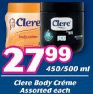 Cambridge Food Clere Body Crème Assorted 450/500ml offer