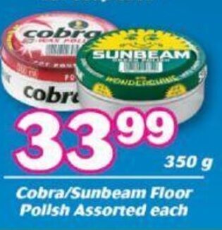Cobra/Sunbeam Floor Polish Assorted 350g