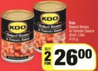 Spar Koo Baked Beans in Tomato Sauce 410g offer