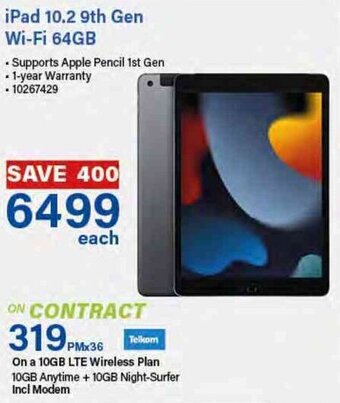 Incredible Connection iPad 10,2 9th Gen Wi-Fi 64GB offer