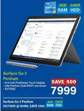 Incredible Connection Surface Go 3 Pentium offer