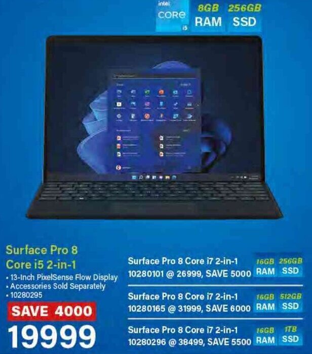 Surface Pro 8 Core i5 2in1 offer at Incredible Connection