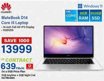Incredible Connection Huawei MateBook D14 Core i5 Laptop offer