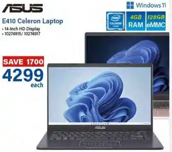 Incredible Connection Asus E410 Celeron Laptop 14-Inch HD Display offer