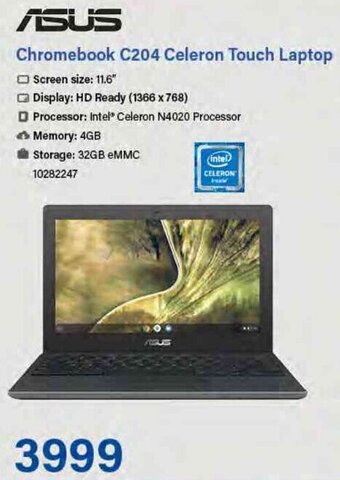 Incredible Connection Asus Chromebook C204 Celeron Touch Laptop offer