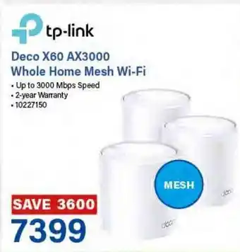 Incredible Connection Tp-Link Deco X60 AX3000 Whole Home Mesh Wi-Fi offer