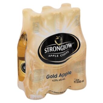 Strongbow gold apple ciders bottles 6 x 330ml