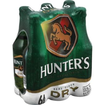 Hunter's dry cider bottles 6 x 330ml