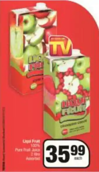 Spar Liqui Fruit 100% Pure Fruit Juice 2 Litre Assorted offer