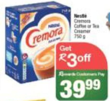 Nestle Cremora Coffee or Tea Creamer 750g offer at Spar