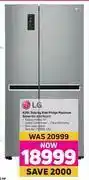 LG 626L Side By Side Fridge (Platinum Silver) (GC-B247SLUV)