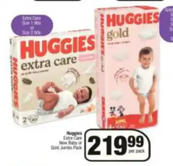 Spar Huggies Extra Care New Baby or Gold Jumbo Pack offer