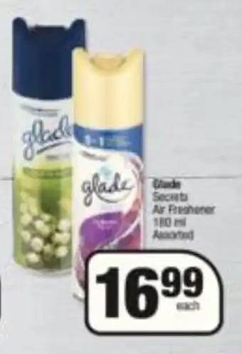 Spar Glade Secrets Air Freshener 180 ml Assorted offer