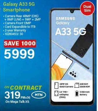 Incredible Connection Samsung Galaxy A33 5G Smartphone offer
