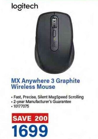 Incredible Connection Logitech MX Anywhere 3 Graphite Wireless Mouse offer