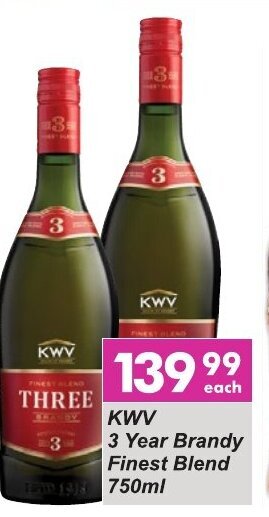 Kwv 3 Years Brandy 750ml Offer At President Liquor