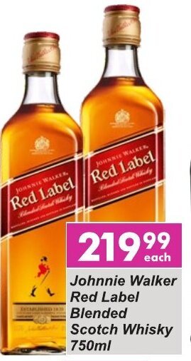 President Liquor Johnnie Walker Red Label Blended Scotch Whisky 750ml offer