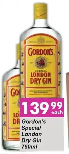 President Liquor Gordon's Special London Dry Gin 750ml offer