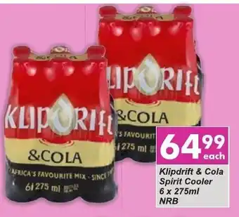 President Liquor Klipdrift & Cola Spirit Cooler 6x275ml NRB offer