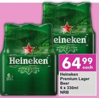 President Liquor Heineken Premium Lager Beer 6x330ml NRB offer