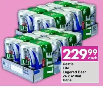 President Liquor Castle Lite Lagered Beer 24x410ml Cans offer