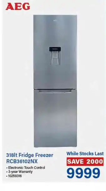 Incredible Connection AEG 318lt Fridge Freezer RCB36102NX offer