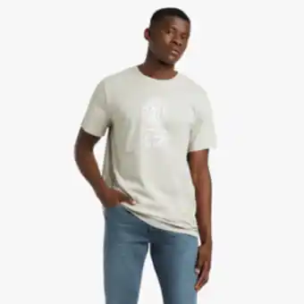 Markham Rj light grey slim fit centre logo t-shirt offer