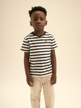 Boys striped v neck tee