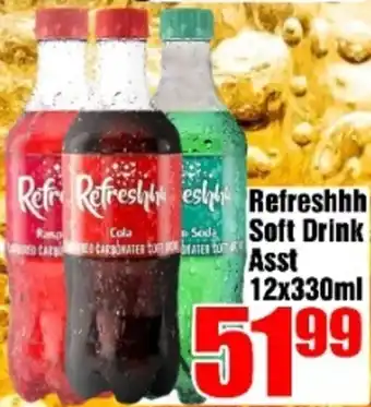 Three Star Cash and Carry Refreshh Soft Drink Asst 12 x 330ml offer