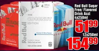 Three Star Cash and Carry Red Bull Sugar Free/Flavoured 4 x 250ml offer