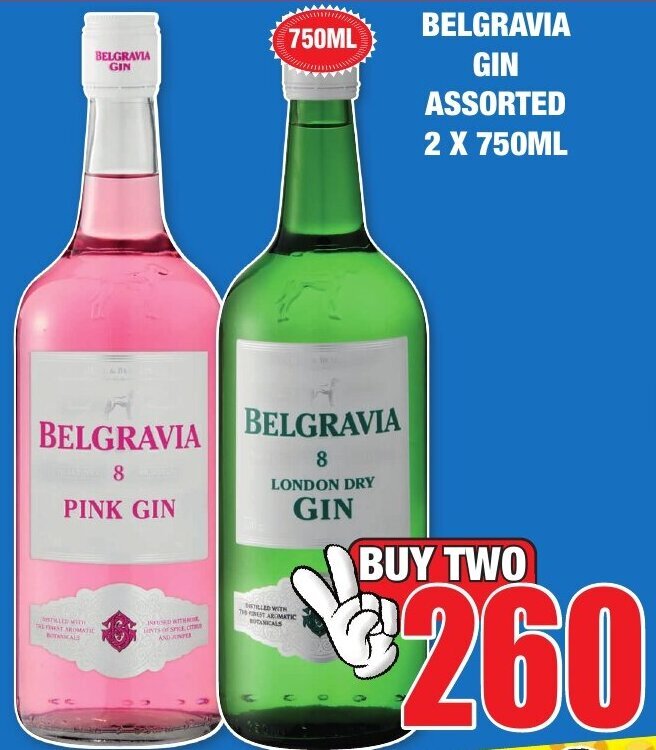 Belgravia Gin Assorted 2 x 750ml offer at Boxer Liquors