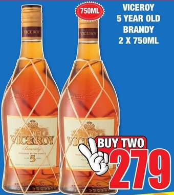 Boxer Liquors Viceroy 5 Year Old Brandy 2 x 750ml offer