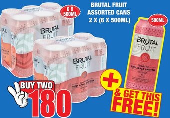 Boxer Liquors Brutal Fruit Assorted Cans 2 x 6 x 500ml offer