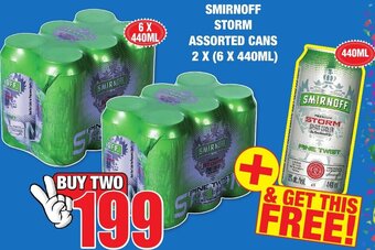 Smirnoff Storm Assorted Cans 2 x 6 x 440ml