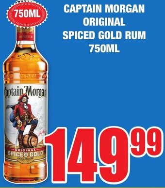 Boxer Liquors Captain Morgan Original Spiced Gold Rum 750ml offer
