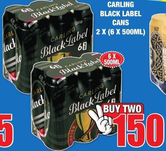 Boxer Liquors Carling Black Label Cans 2 x 6 x 500ml offer