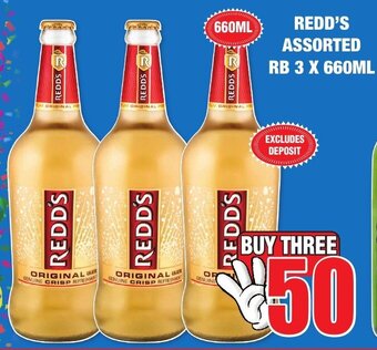 Boxer Liquors Redd's Assorted RB 3 x 660ml offer